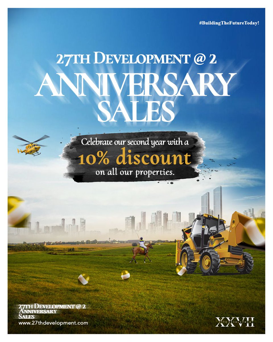 DonaldVee238897's tweet photo. 10% anniversary discount.
Limited-time offer. Valid till July 31st, 2025.
Terms & Conditions apply.
Donald Properties:
📲: 08026945901
📧: donaldokeke0@gmail.com
WhatsApp: https://t.co/McURReXbVW
Or simply send us a DM
#27thdevelopmentLLC #Investment #AnniversarySales https://t.co/EFQkn3O2Yj