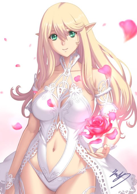 #これでフォロワーさんが増えました 
美しいエルフを描こうと思って、
お腹など肉体美、パンツが隠れるがもったいないと思った結果です。 