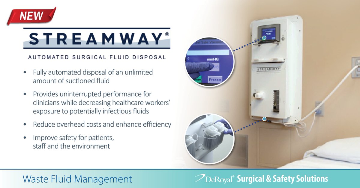 deroyal's tweet image. NEW! The #Streamway® #Automated #Surgical Fluid Disposal System helps reduce overhead &amp;amp; procedure costs, enhance efficiency &amp;amp; improve safety. #fluidremoval Get more details: bit.ly/4jVSWBg