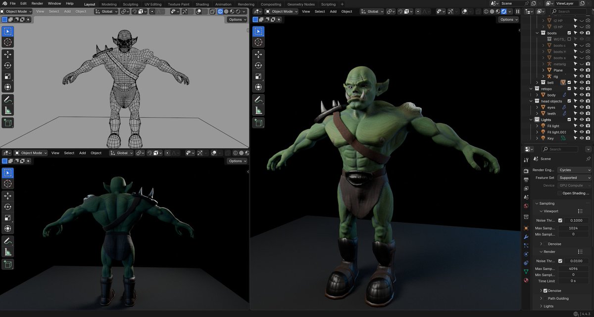 KasunMIU's tweet image. Just finished the Blender character design course by Grant Abbitt on #GameDevTv 
These are my final renders, still a few known issues, but happy with the result.
Full post:
 linkedin.com/feed/update/ur…
#Blender3D #CharacterDesign #GameDev #IndieDev