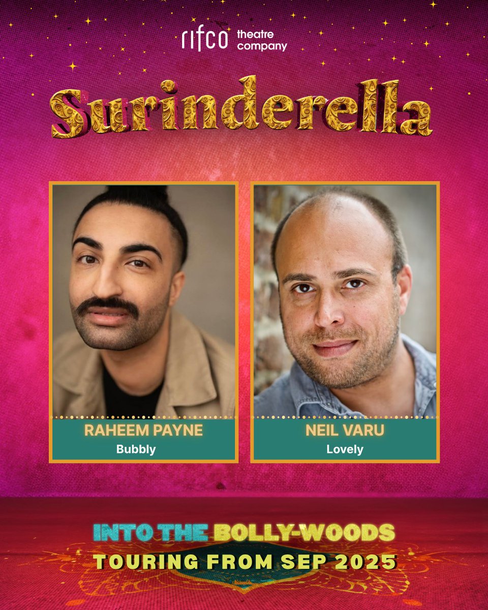 Meet Surinder’s "not-so-charming" stepsisters...

Lovely, played by Neil Varu
Bubbly, played by Raheem Payne

Double the drama. Double the chaos. And double the glam 💅

Neil Varu is a panto pro with more dame roles under his belt than he's had costume changes.

And Raheem