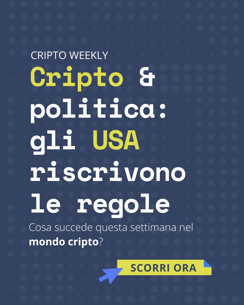 okipo_io's tweet photo. Anche questa settimana gli Stati Uniti si confermano protagonisti della scena crypto, grazie a una serie di sviluppi normativi destinati a lasciare il segno. 🔥

Scorri il carosello per scoprire le news della settimana 👇🏼 https://t.co/Vk9SPMrnb8