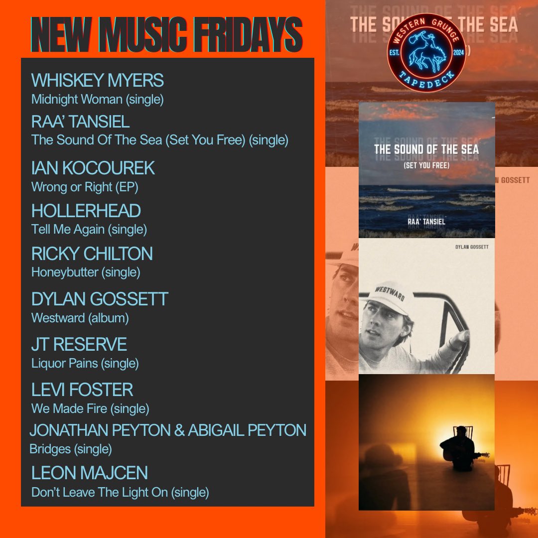 WesternGrungeTD's tweet image. So grateful for another New Music Friday to share with you folks! 🔥 Plenty of heaters today to get your weekend started off right.
Let us know what drop you’ve got on repeat today! 🤠