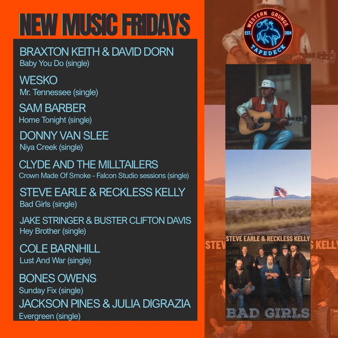 WesternGrungeTD's tweet image. So grateful for another New Music Friday to share with you folks! 🔥 Plenty of heaters today to get your weekend started off right.
Let us know what drop you’ve got on repeat today! 🤠