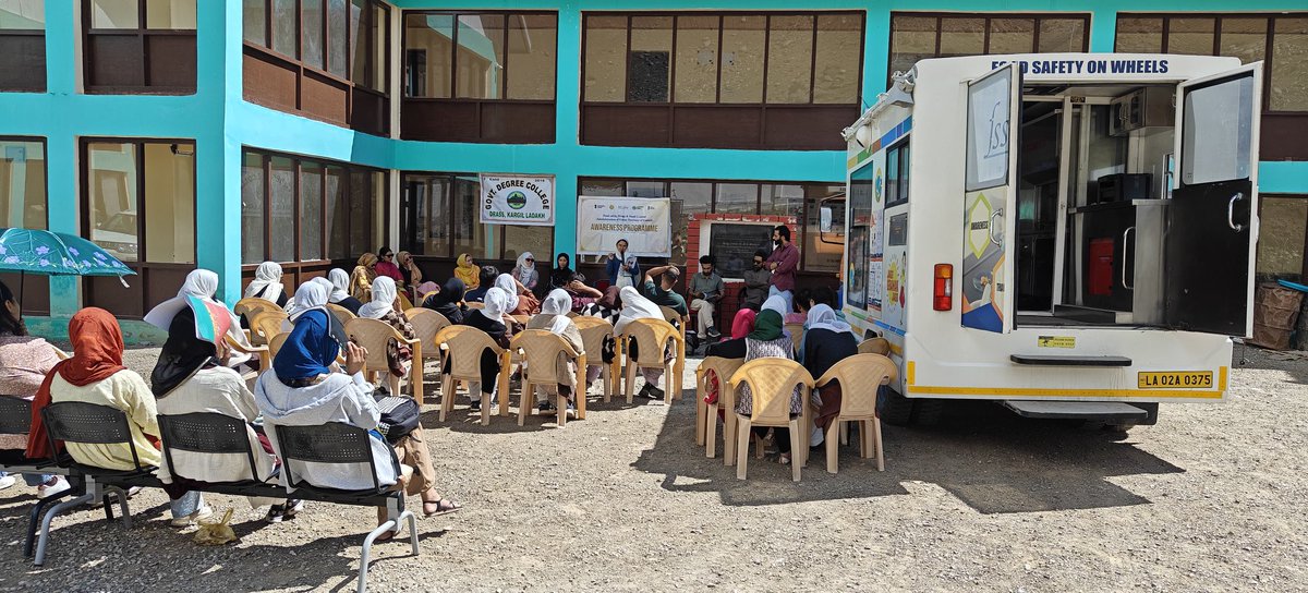 #GDC_Drass conducted Food safety and awareness programme under Food Safety on Wheels #FSW initiative by Food Safety, Drugs and Food Control, #AdministrationofUTLadakh, to raise awareness amongst students regarding  food safety, adulteration and food testing methods. 
#foodsafety