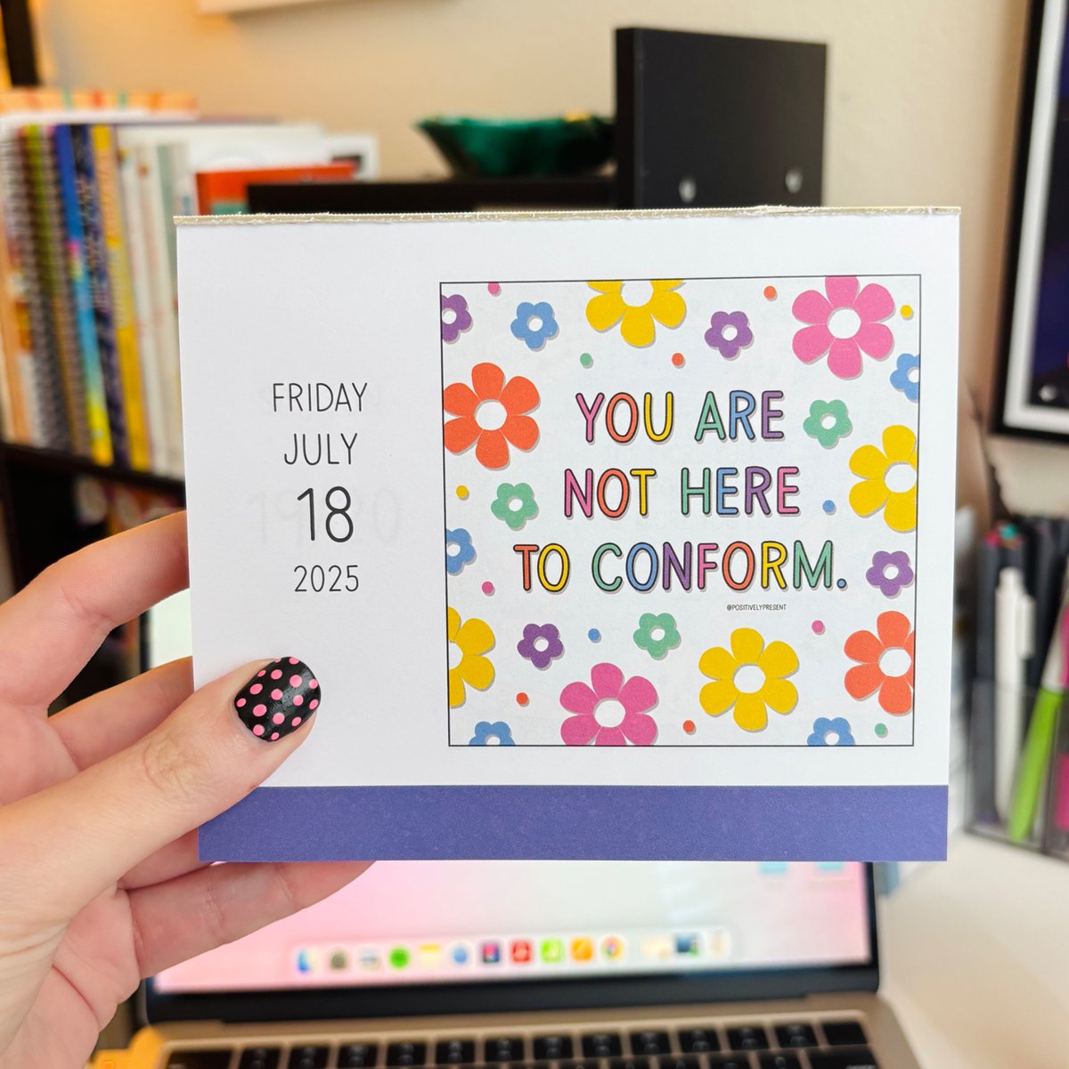positivepresent's tweet image. Today’s calendar page! 🌼 Get the 2026 calendar here: amzn.to/4dwwRae