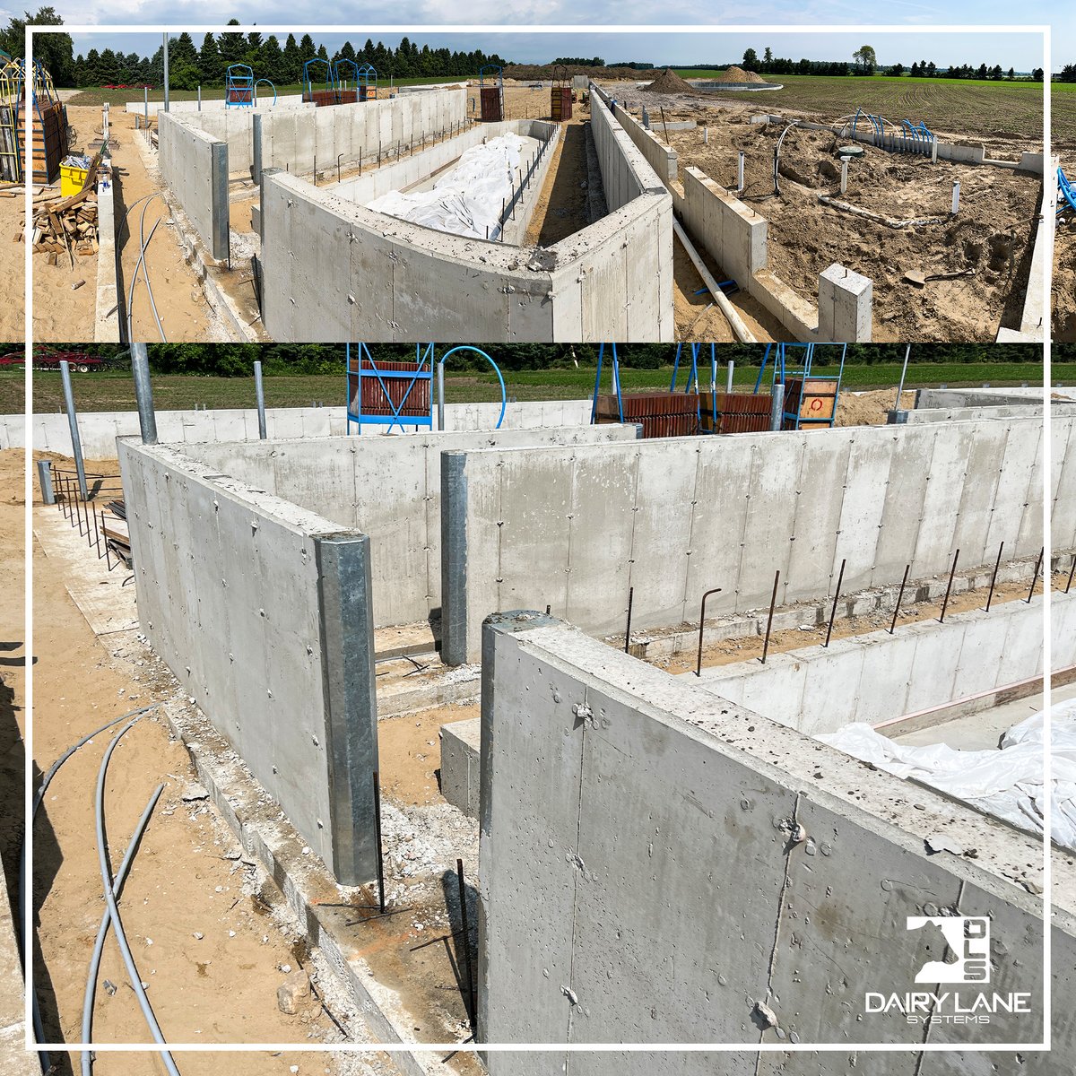 dairylanesystem's tweet photo. The concrete is setting in great at Deenhaven Farms. Getting ready for their future double 8 herringbone parlour! Stay tuned for more updates 🛠️

#dlsdairy #ontariodairy https://t.co/TowWaRf9xd
