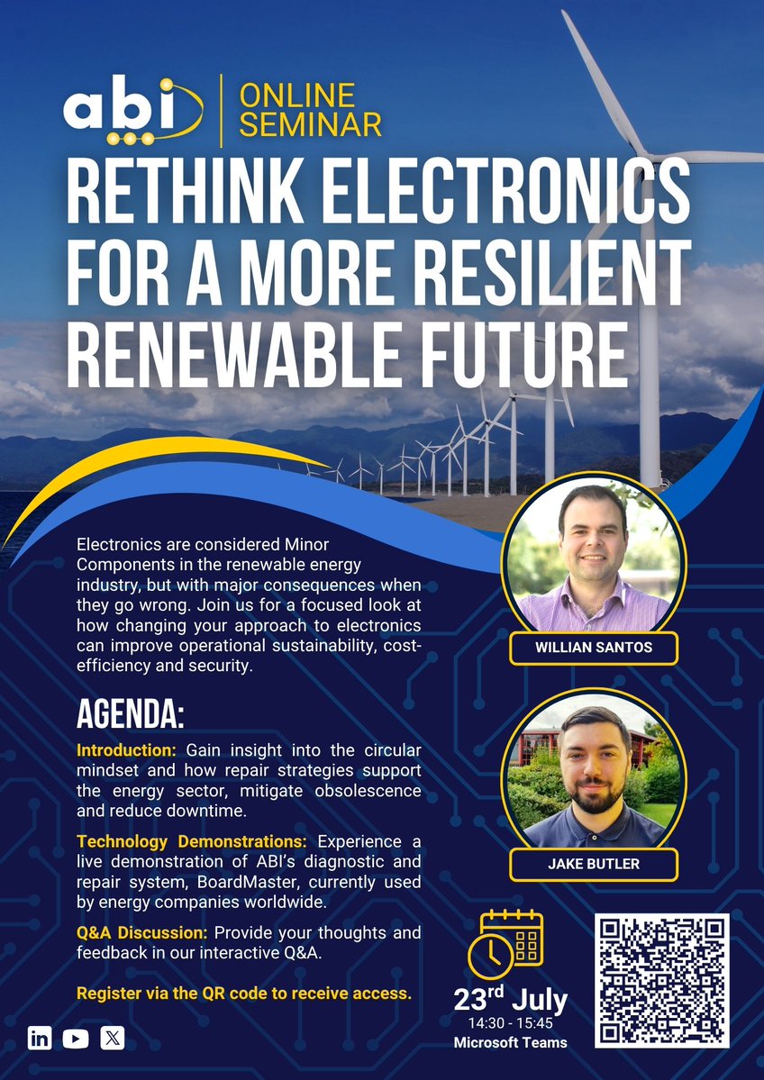 ABI_Electronics's tweet image. 5 DAYS TO GO! Over 500 #RenewableEnergy professionals have already signed up to attend our webinar! Don't miss out and click on the link below to register now!
📅Date: 23/07/2025 Time: 14:30 (GMT+1)
⚠️Register here (limited spaces available) lnkd.in/eRiQaWt2?
In this…