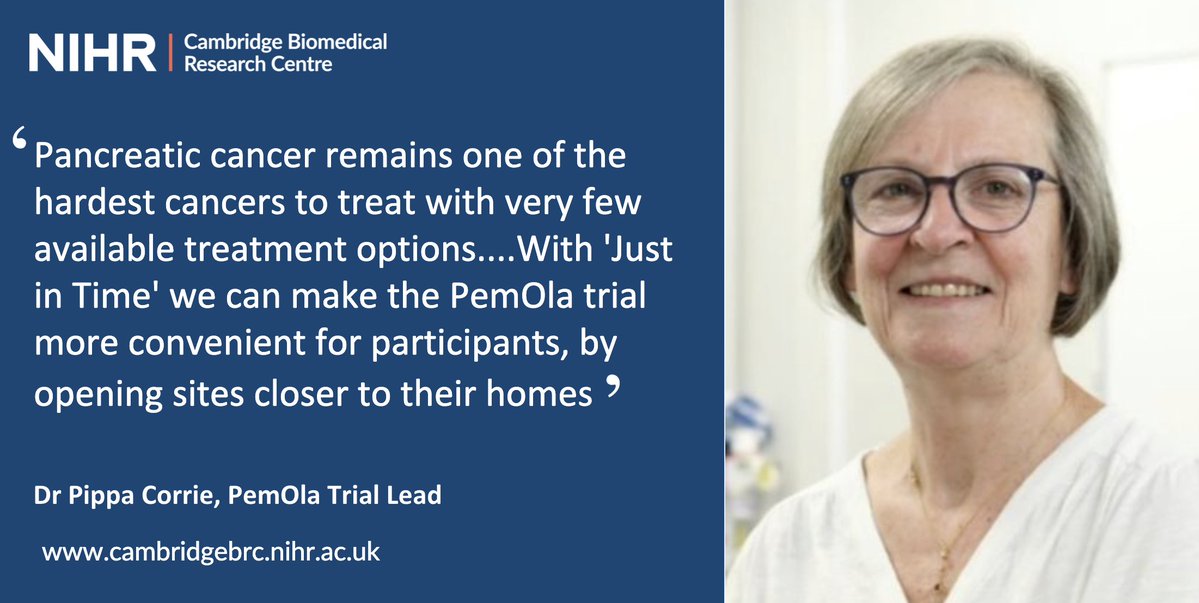 CambridgeBRC's tweet image. The PemOla trial is the first of its kind! It's exploring precision immunotherapy in treating pancreatic cancer & piloting the @NIHRresearch 'Just In Time' scheme, which makes things easier for patients & their local hospitals
➡️ bit.ly/44VEcMv
@CUH_NHS @Cambridge_Uni