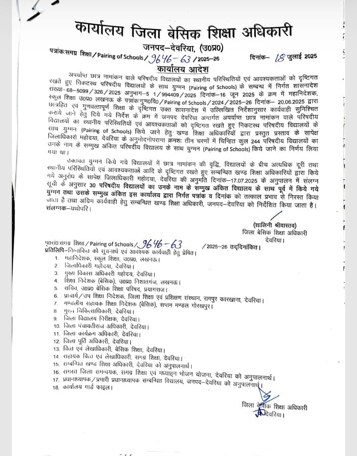 💥बिग ब्रेकिंग💥

👉देवरिया जनपद में 30 विद्यालयों का मर्जर निरस्त किया गया!

👉साथियों प्रयास करते रहिए, कामयाबी अवश्य मिलेगी।
#स्कूल_बचाओ_अभियान