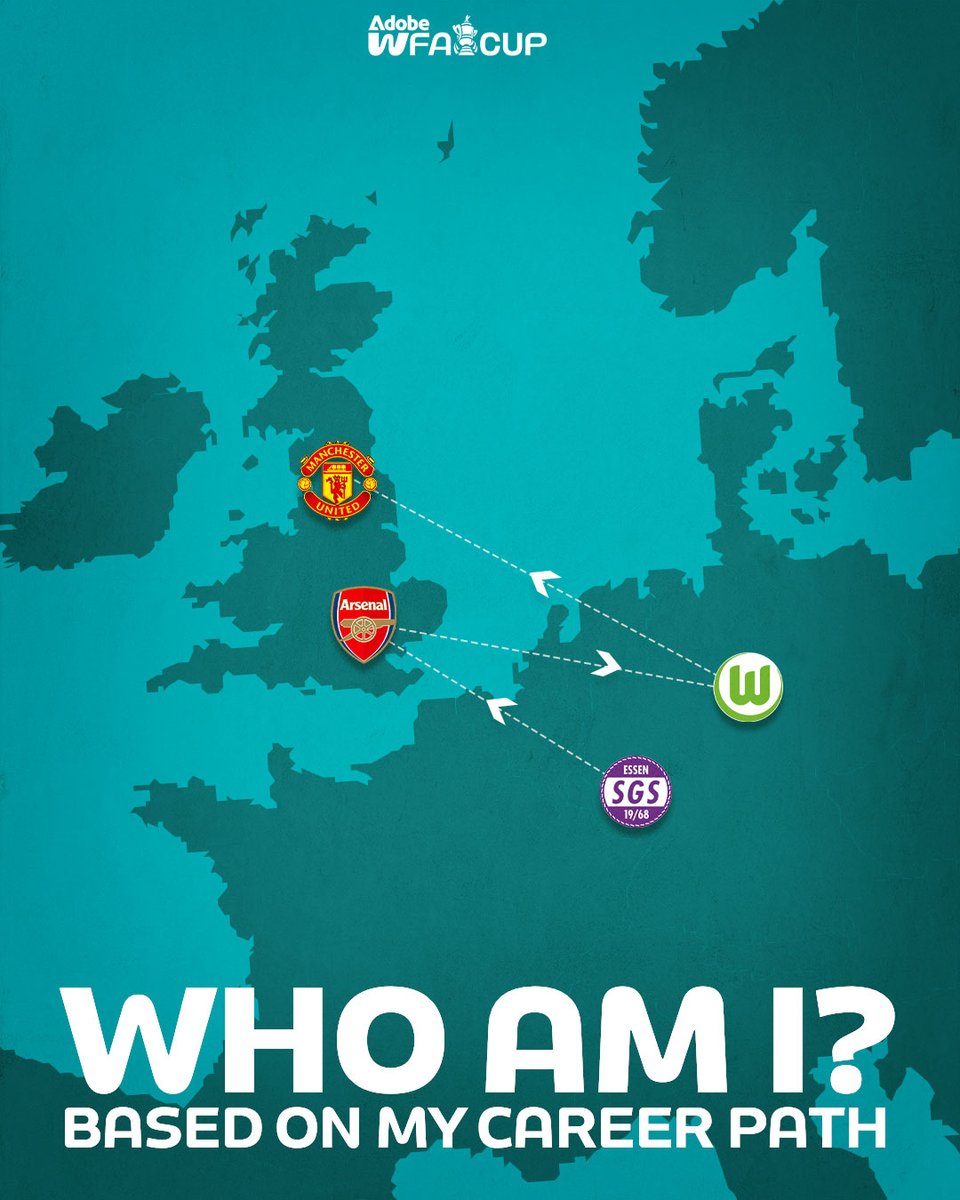 AdobeWFACup's tweet image. Can you guess the #AdobeWomensFACup player by their career path? 🗺️