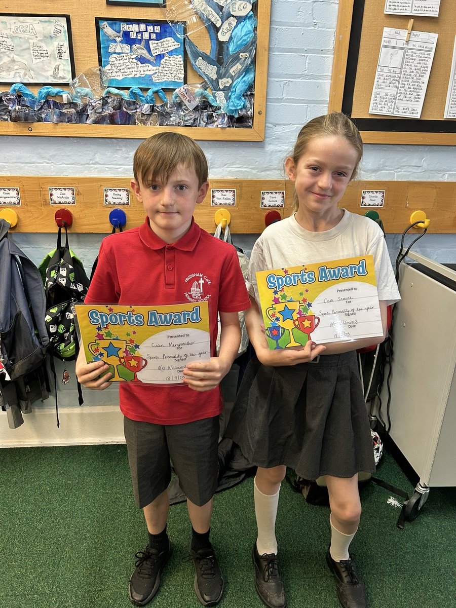 🎉 Sports Award 2025  🎉
Well done to our sports personalities of the year! They have shown outstanding commitment to sports teams and afterschool clubs. During all sports fixtures they show maturity, leadership, sportsmanship and grace. 
#TeamFrodshamCE