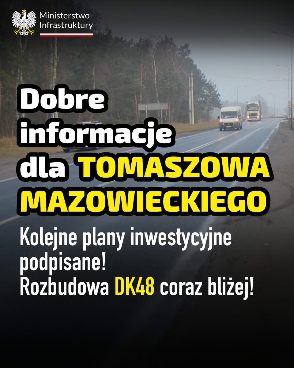 DariuszKlimczak's tweet image. 📢 Ważna informacja dla Tomaszowa Mazowieckiego!
Dwa Programy Inwestycji dla drogi krajowej nr 48 - podpisane!
Łącznie to już trzy programy dotyczące Tomaszowa w ostatnim czasie! 🚧📄✍️
📌 Pierwszy z programów dotyczy rozbudowy skrzyżowania w obrębie ul. Warszawskiej i Wysokiej…