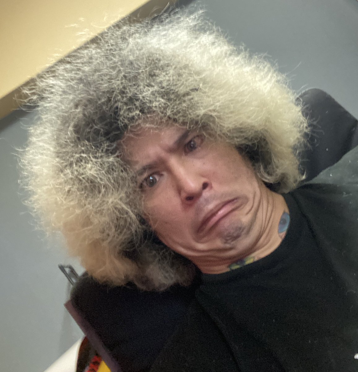 毛束をクシでほどくとこうなっちゃう。

えー。
天パです。
今から全部アイロンでストレートにします。