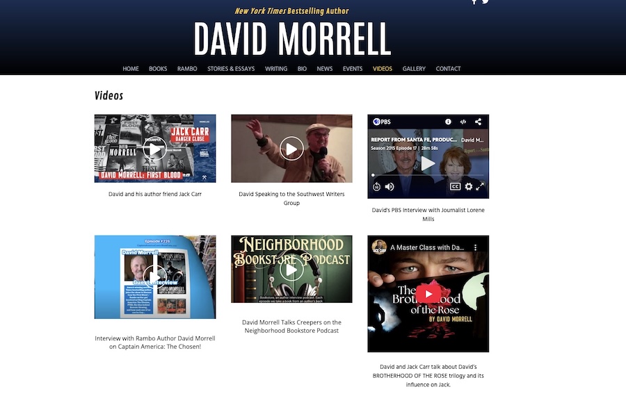 _DavidMorrell's tweet image. If you’d like to see interviews of what I talk about at conferences, please go to the VIDEOS page of my website, davidmorrell.net. There’s a PBS interview, two conversations with my author friend Jack Carr, and more.
davidmorrell.net/videos