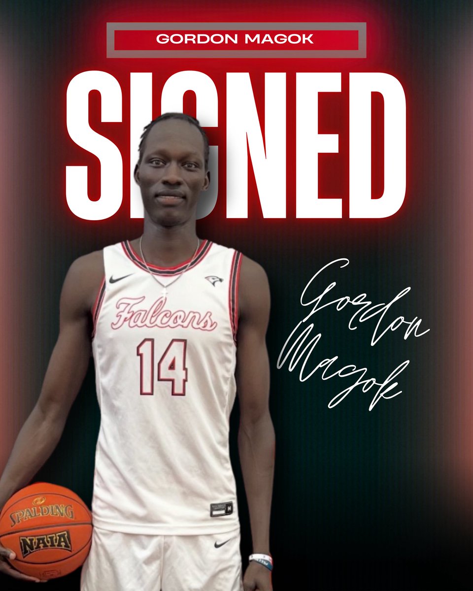 🦅Gordon Grabs Spot on Falcon Roster🦅

Gordon Magok is a 6'10 junior forward transferring in from Weatherford College in Weatherford, Texas. 

G brings high level talent and work ethic to our program. We can't wait to see him thrive at FC!