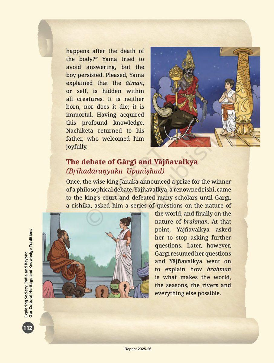 The revised NCERT textbooks are finally reflecting Bharat's great cultural glory

Quotes from the Mahabharat,Vedas,Upanishads,  Arthashastra,Puranas and meaningful Sanskrit shloks beautifully woven

Extremely impressed
Attaching more in thread ahead🧵