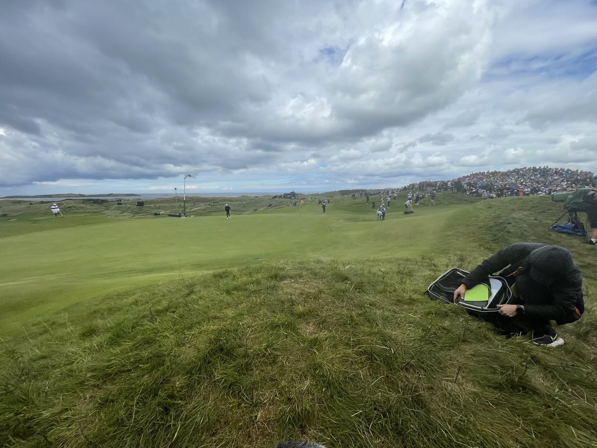 OllieHolt22's tweet image. Rory McIlroy and his group approaching Calamity, the 16th at Royal Portrush
