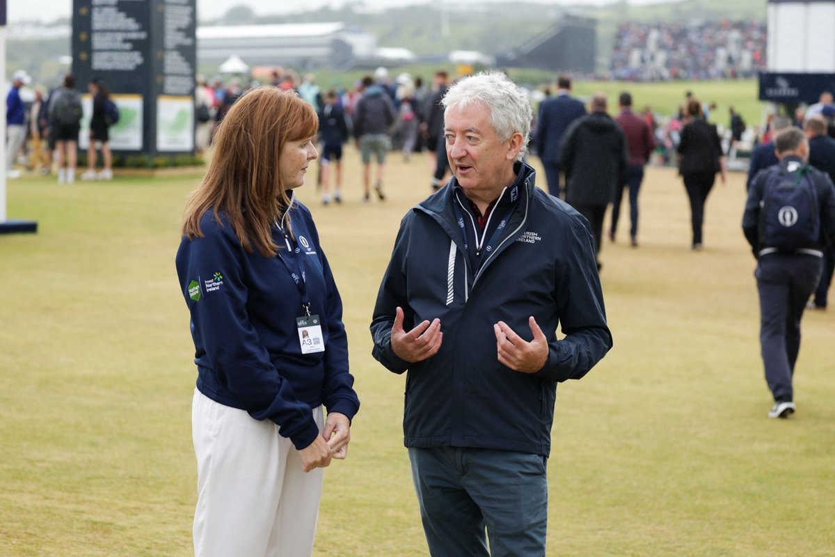 Economy_NI's tweet image. This morning at the 153rd @TheOpen, @Economy_NI Minister @CArchibald_SF hosted a @TourismNI breakfast for potential investors, golf, business and tourism stakeholders and overseas media.
Speaking at the event the Minister said: “Hosting major events such as The Open means we…
