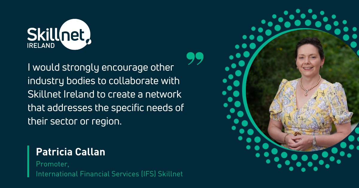SkillnetIreland's tweet image. “ @ifs Skillnet is a valuable resource for the international financial services sector. Upskilling provides a way for people working in this area to strengthen their abilities and career profiles in specialisms like climate risk and data analytics, as well as leadership skills…