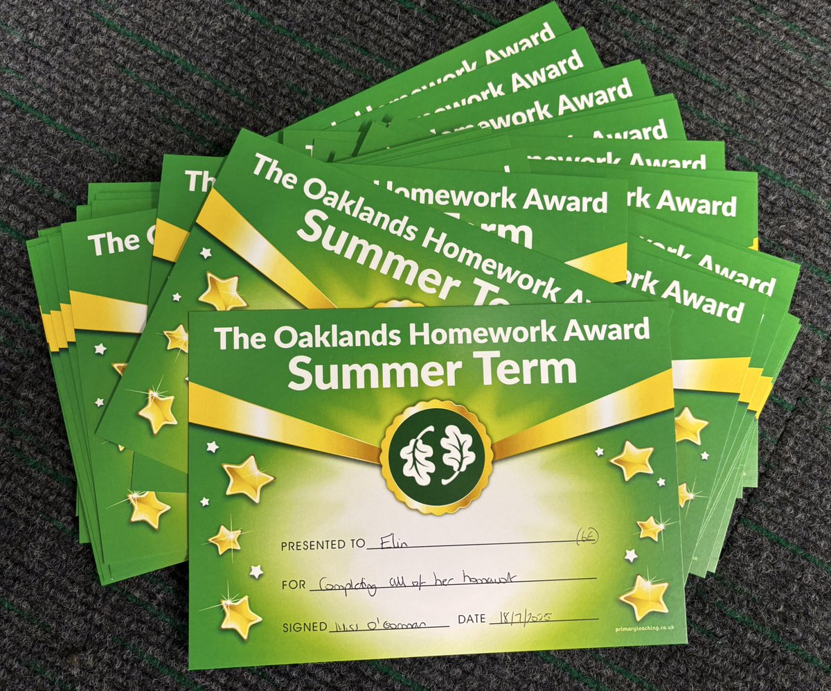 The Oaklands Primary School (@theoaklandsbham) on Twitter photo Huge well done to all the children receiving summer homework certificates today!
Hundreds have been awarded! Huge well done to all the children receiving summer homework certificates today!
Hundreds have been awarded!