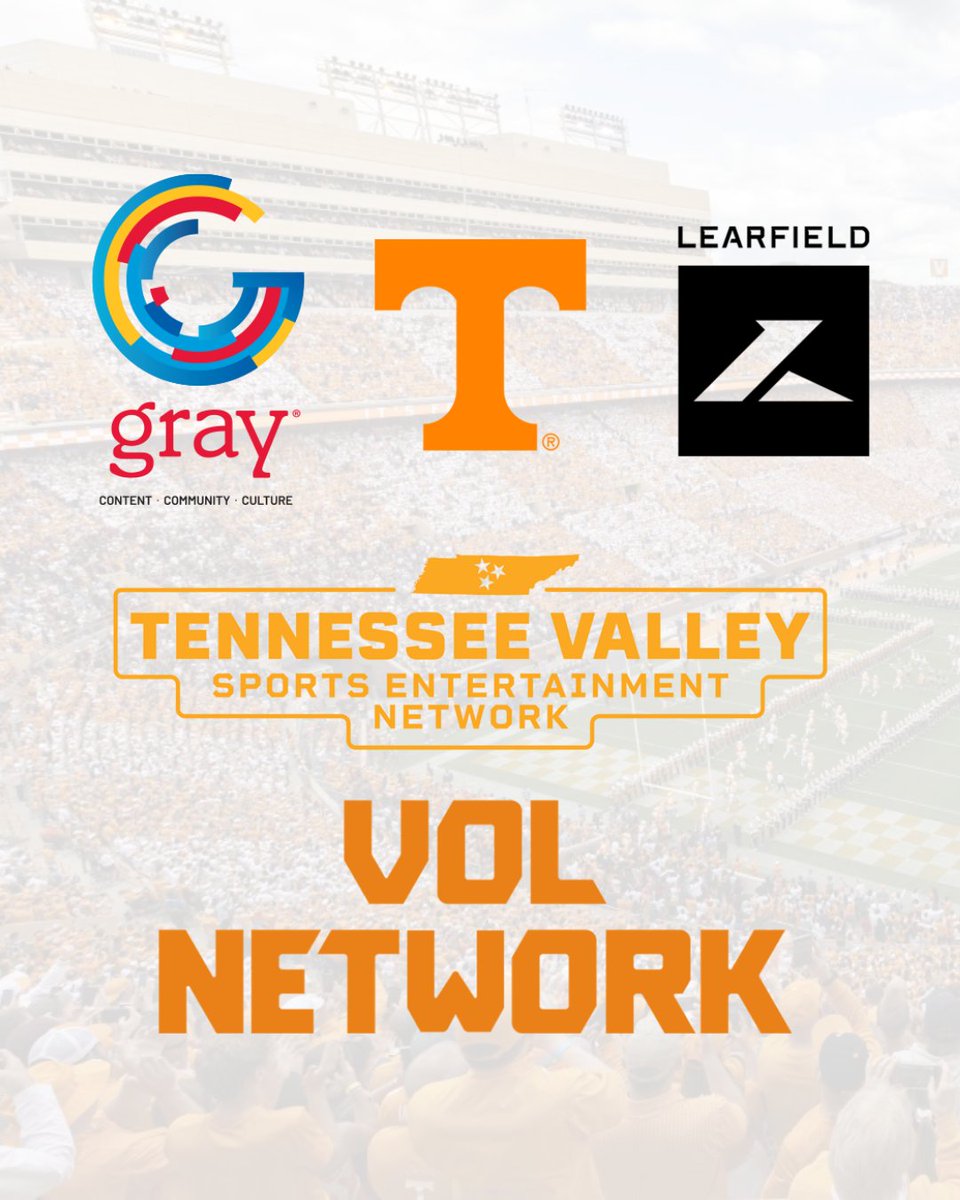 Learfield's tweet image. Learfield’s @VolNetwork and @Vol_Sports have partnered with to launch the first-ever statewide TV network dedicated to UT Athletics. Through the Tennessee Valley Sports Network (TVSN), flagship stations WVLT, WSMV, and WMC will bring unprecedented coverage of the Vols to fans…