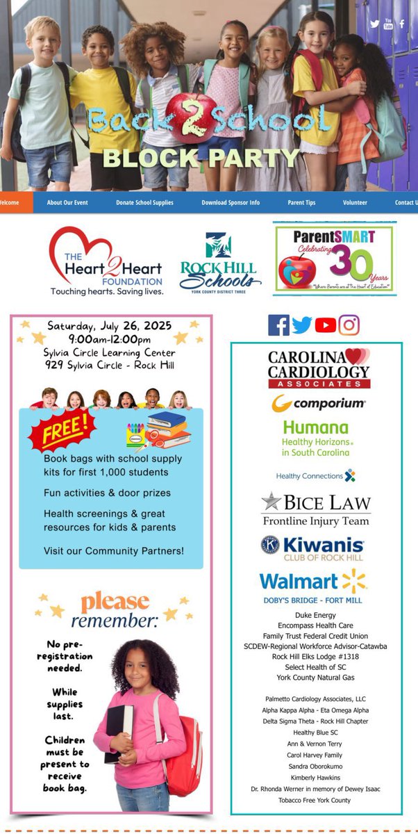 Head out to the Block Party sponsored by Parent Smart- 
as we begin to kick off the 25-26 school year.