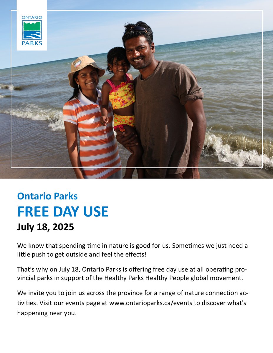 frenchriverpp's tweet image. What are you doing to celebrate nature connection?!
🌳☀️🛶🥾🏊‍♀️📗🎨🐦

Join us for free day use today at all operating Ontario Parks. We hope everyone can get outside today and get your dose of nature!
.
.
.
#HPHP #FrenchRiverPP #OntarioParks #OntarioParksNE #GetOutside