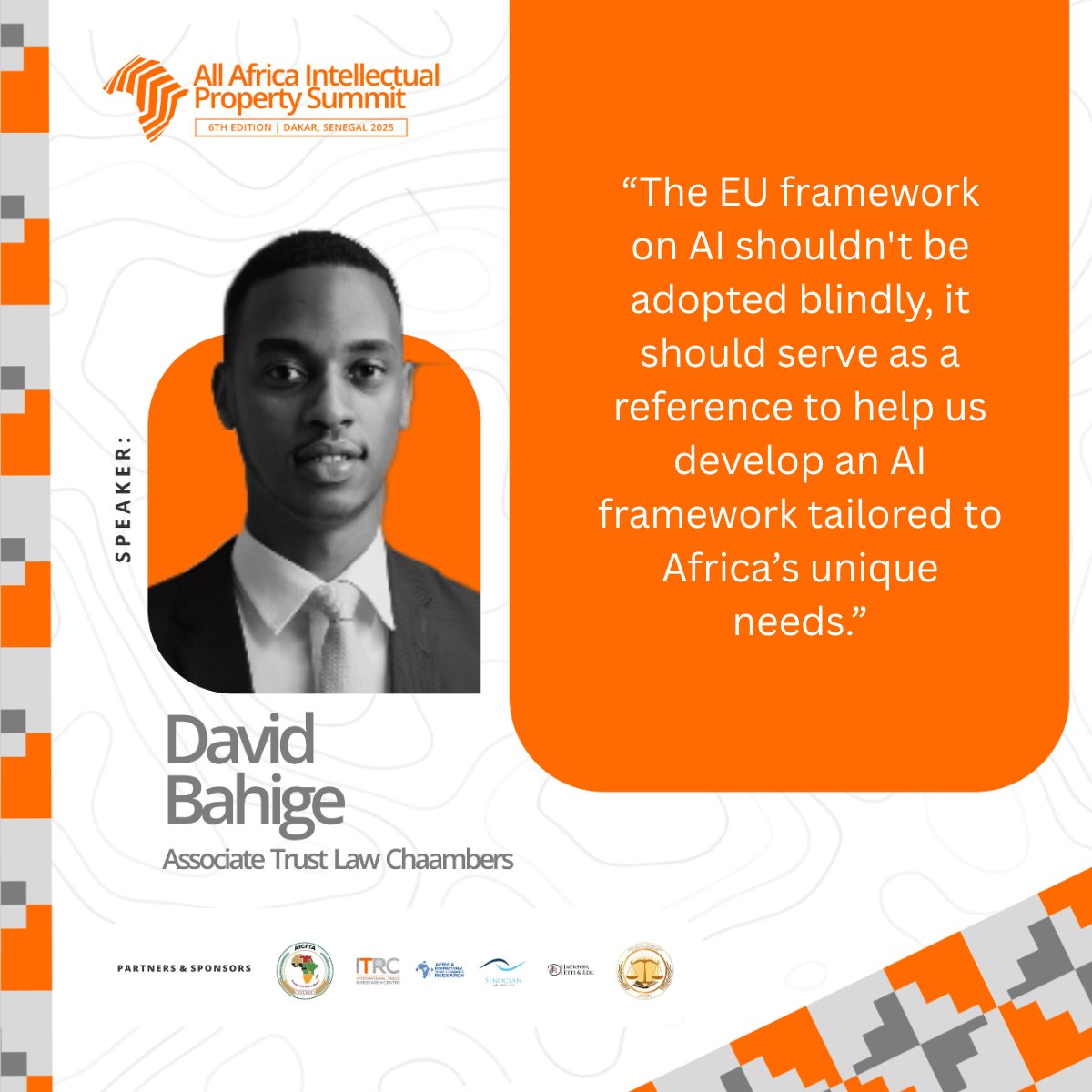 David Bahige shared how platforms like Trademarkia use AI to simplify trademark checks, but deeper questions remain:

👤 Who owns AI creations?
📜 Can laws evolve fast enough?
🌍 Can Africa build its own AI-IP model?

All roads lead to Dakar, Senagal 🇸🇳
#africaipsummit25