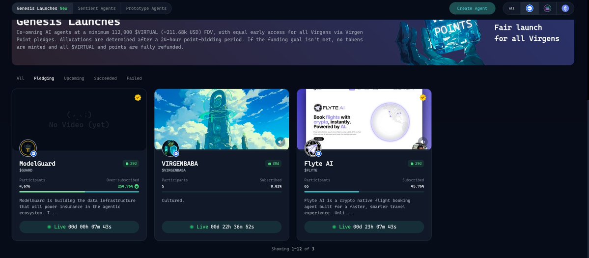 0xkookoo's tweet image. the new revamped genesis UI is up! @virtuals_io from now on you can check project's video pitch.