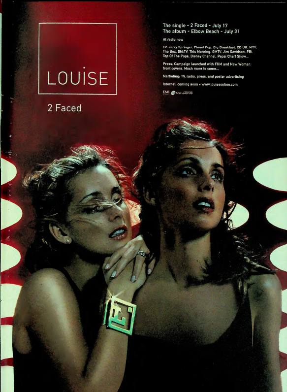 myfizzypop's tweet photo. 25th anniversary of #Louise's #2Faced single, released in the UK #onthisdayinpop in 2000. Did you travel to #ElbowBeach to grab this sassy snap back of a single? Became Louise's biggest UK hit to date - peaking at number three. No surprise - it was everywhere in the summer of pop https://t.co/9zbpGAvWdk