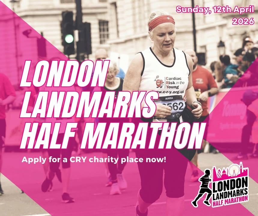 CRY_UK's tweet image. Apply now for a CRY charity place in the London Landmarks Half Marathon! c-r-y.org.uk/london-landmar…
Join #TeamCRY on 12th April 2026 and run in this iconic event to help save young lives!
If you've secured your own place and want to fundraise for CRY, email our fundraising team…