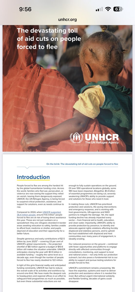 Due to aid cuts, 11.6 million people forced to flee their homes are at risk of losing direct assistance, according to UNHCR