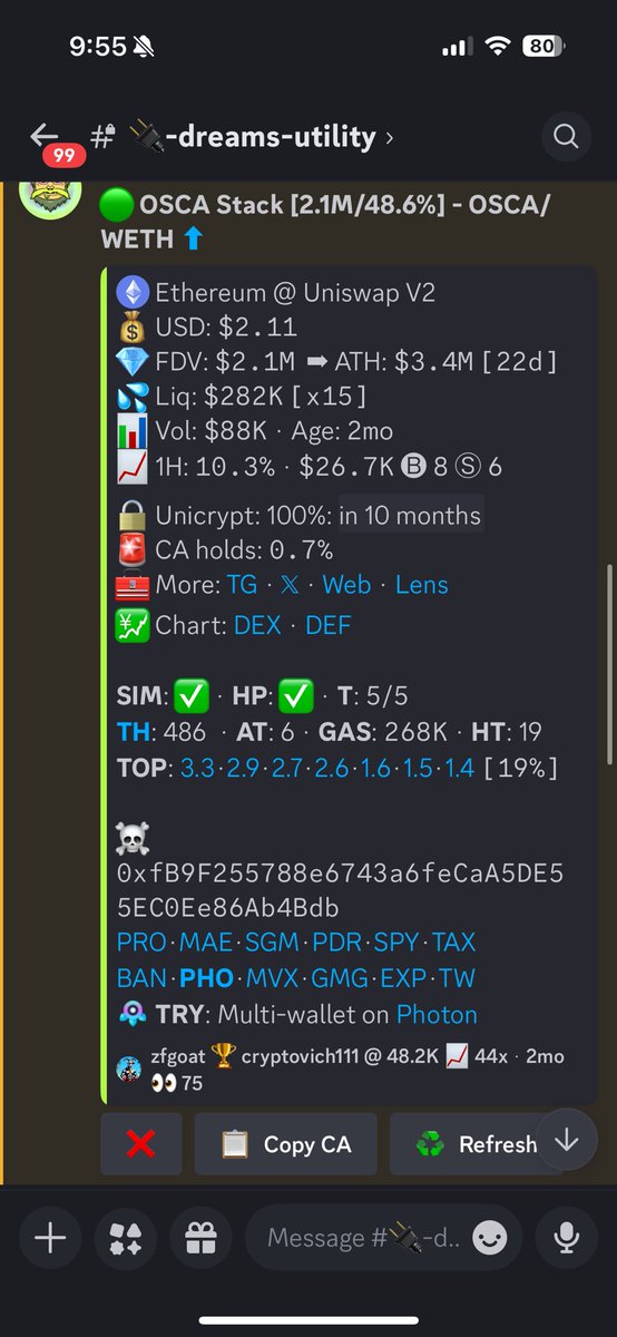 Things are heating up 🔥🔥

$48k -&gt; $3.4M on $OSCA / @oscastack 

71X for the gang ‼️‼️

GG 🤝🤝