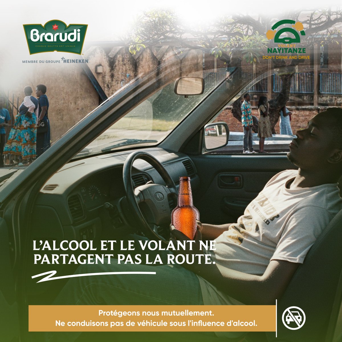 Profite de ton Week-end et sois celui qui rentre chez lui sain et sauf ,  à chaque fois!
#DontDrinkAndDrive
#BrewABetterWorld
#Volantnayitanze
#responsibleconsumption