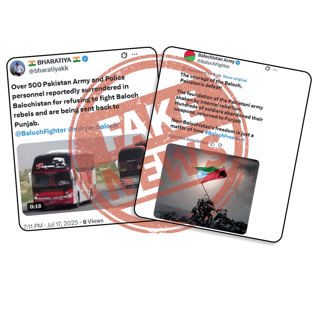 AishKhan988597's tweet image. When terrorists lose on the ground, they start fighting online—with fake news, bots, and false flags.
#DisinfoOps #BalochistanWar #TruthMatters