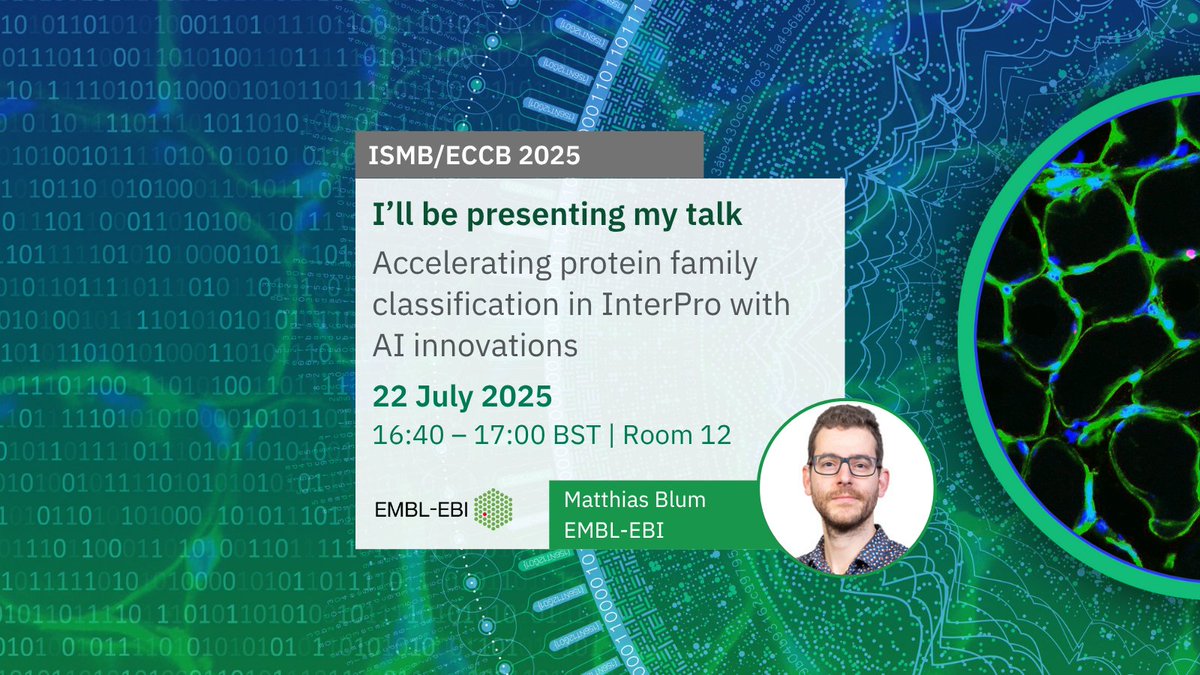 InterProDB's tweet image. 🧬 The InterPro/Pfam team will be presenting at #ISMB2025 next week in Liverpool!
🎤 Multiple talks &amp;amp; 📊 posters on protein analysis &amp;amp; classification