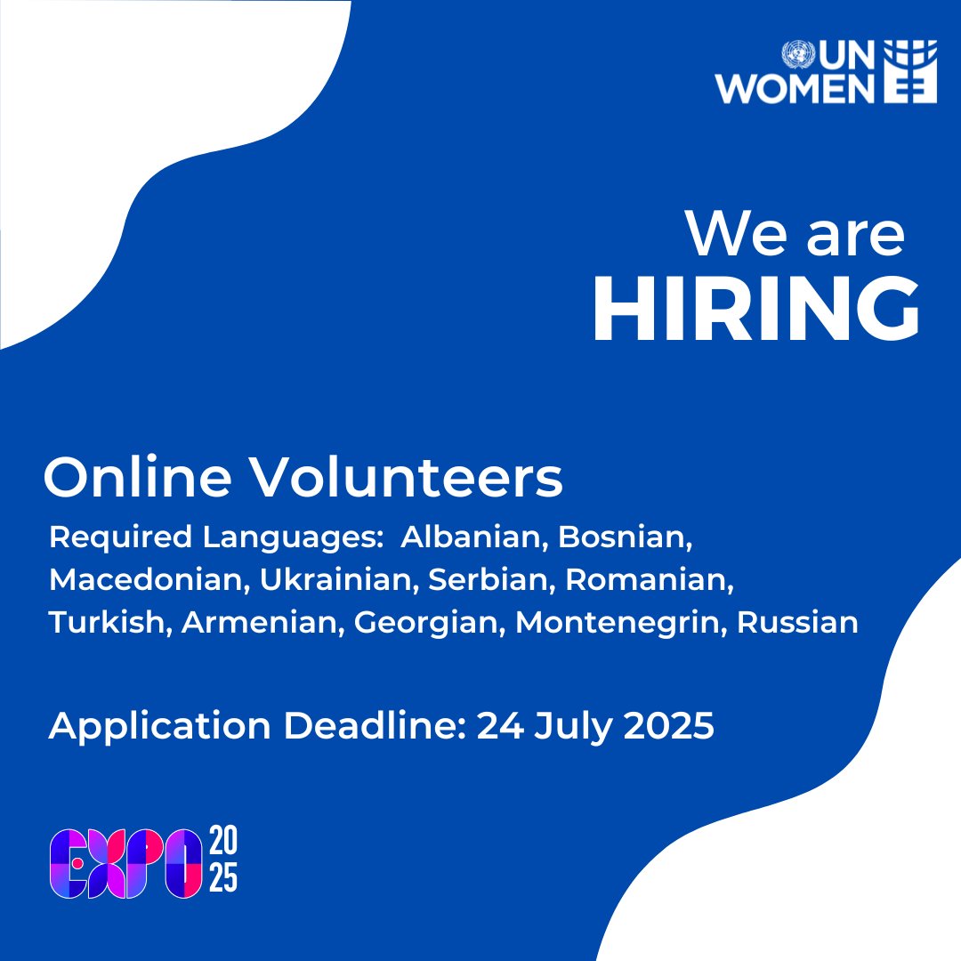 unwomeneca's tweet image. 🔔 Online @UNVolunteers opportunities!
Are you interested in supporting women entrepreneurs? 👩🏻💻
Help us to empower women through the Women’s Entrepreneurship Expo 2025/26.
👉Learn more and apply here: unwo.men/WiPj50WrMTu
@UNVEurasia