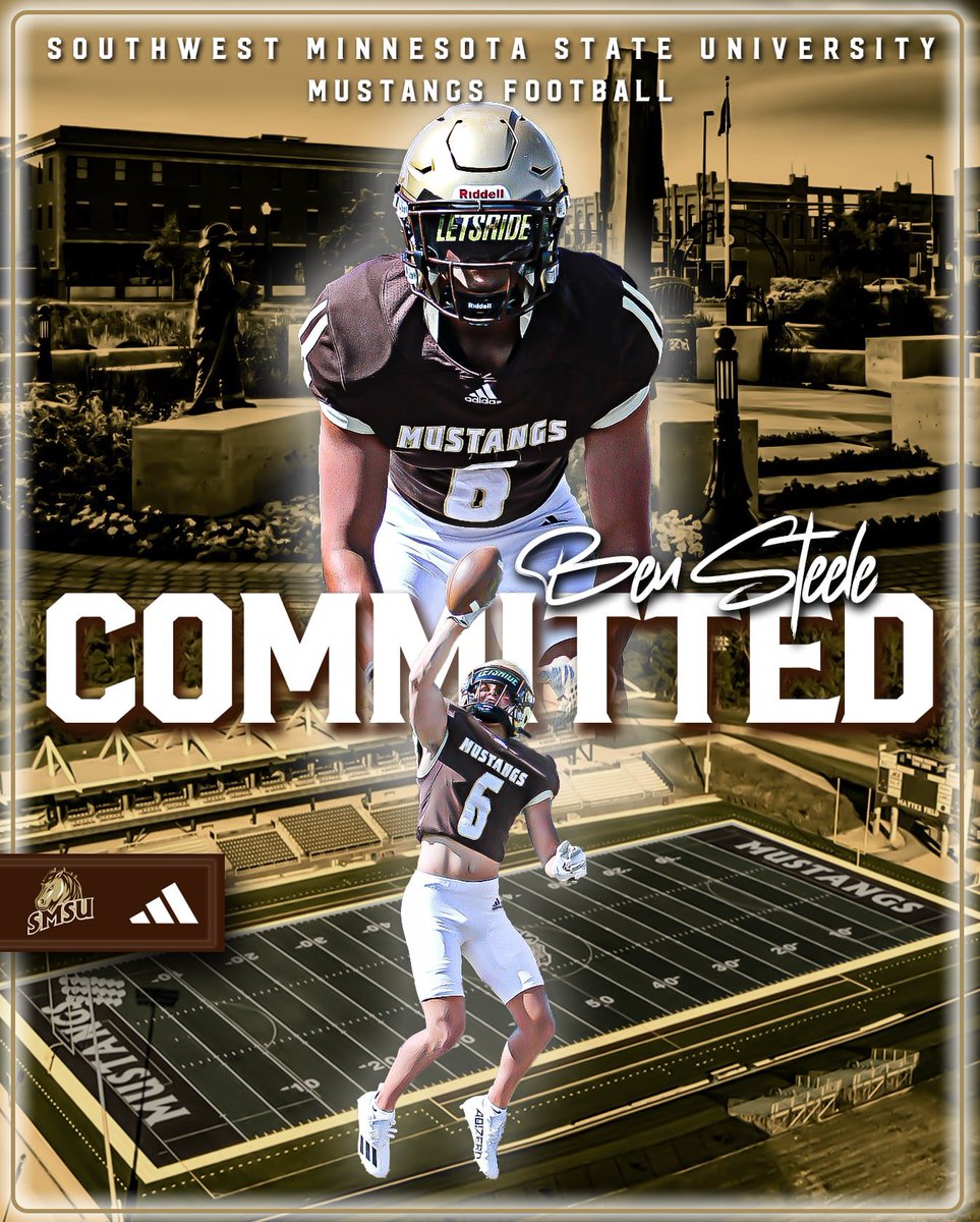 Bsteele08's tweet image. COMMITTED 🟤🟡 Let’s Ride‼️
@CoachB_U @CoachSUnderwood
@CoachBull16 @SMSUfootball
@CoachHalder @LukeSnell7 @ByronMNFootball