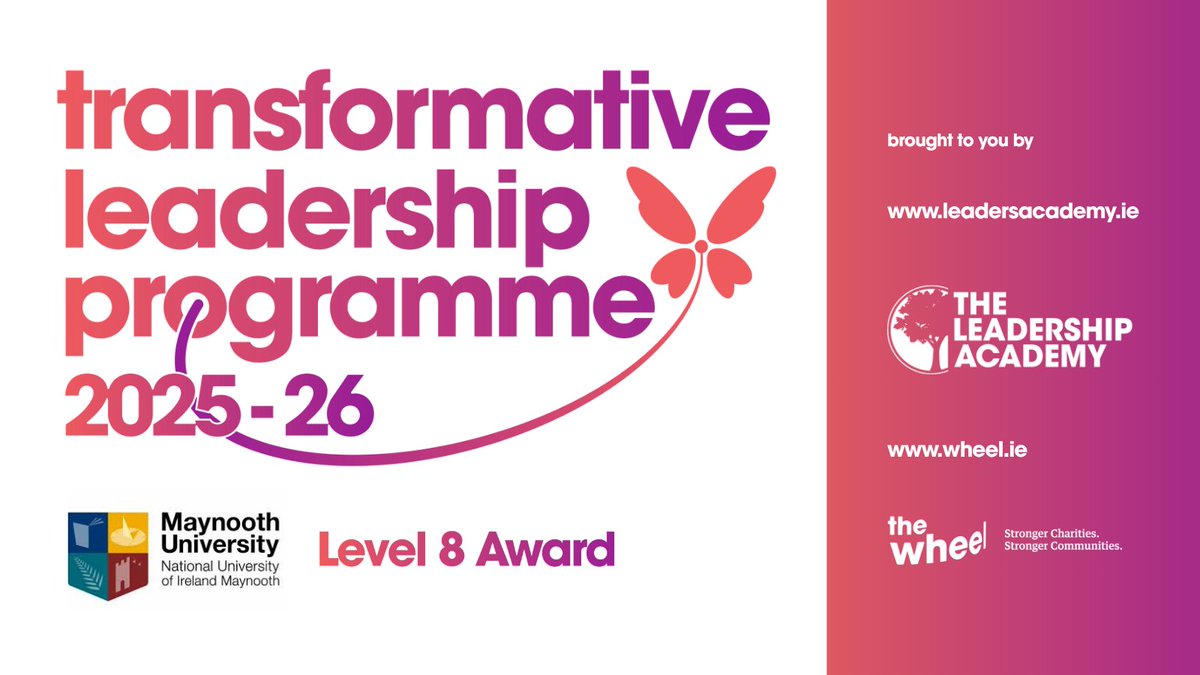 The_Wheel_IRL's tweet image. Apply now for the Level 8 accredited Transformative Leadership Programme 2025/2026 to strengthen and deepen your capacity and ambition as a leader in the Irish community and voluntary sector.
👉Apply here: f.mtr.cool/fafpesowus