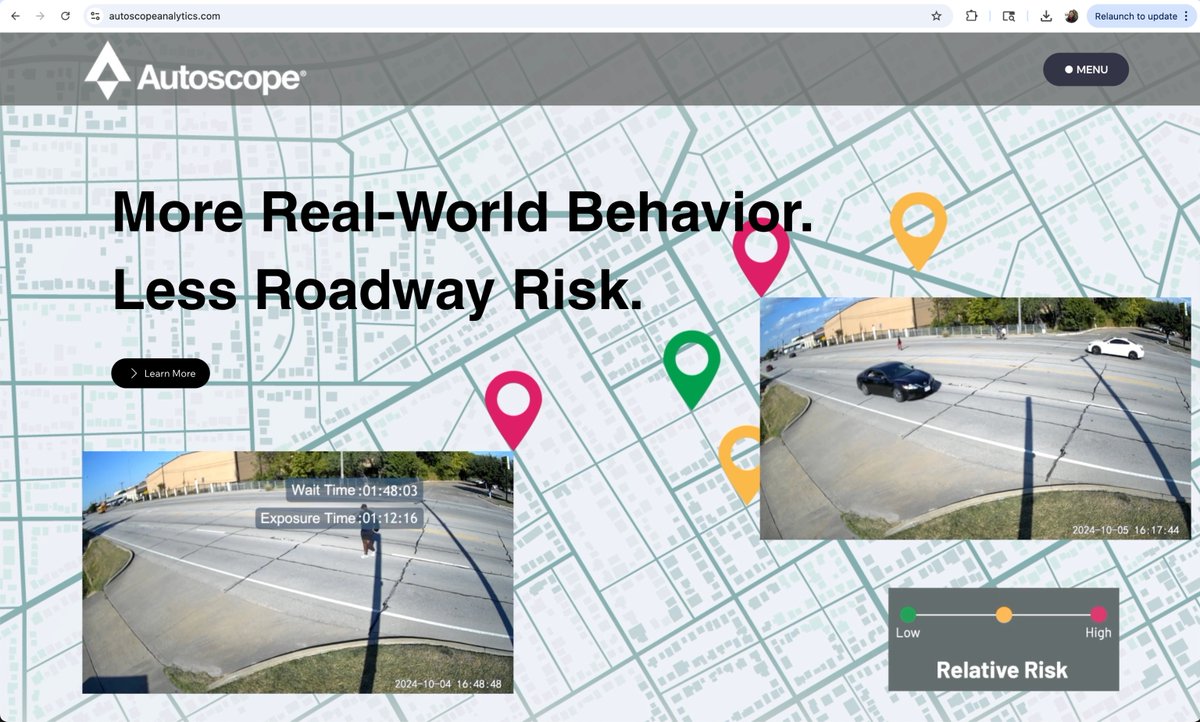 ImageSensingSys's tweet image. We’re excited to unveil a refreshed digital home for Autoscope Analytics — built to reduce serious injuries and fatalities by understanding real-world road behavior.
Explore how we’re helping cities make faster, smarter decisions.
🔗 autoscopeanalytics.com
#BehavioralInsights