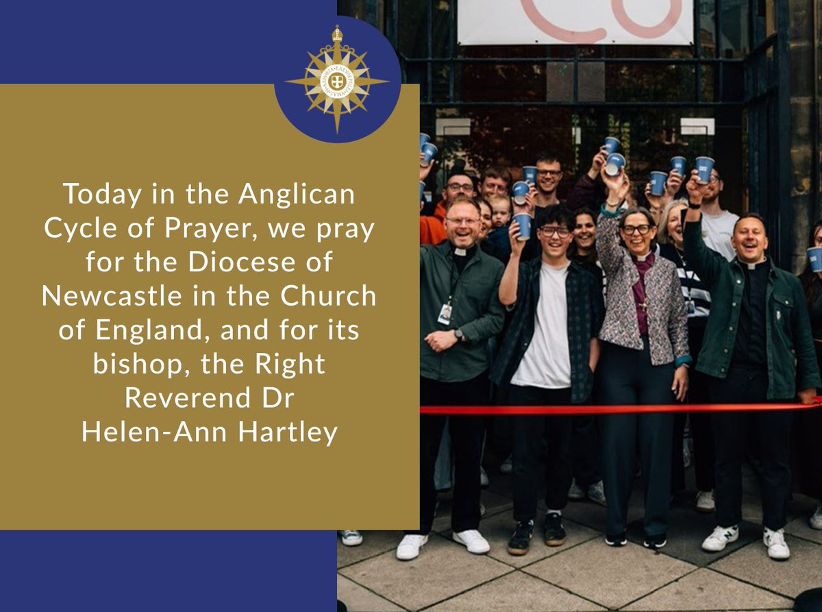 AnglicanWorld's tweet image. Today in the Anglican Cycle of Prayer, we pray for the Diocese of Newcastle in the Church of England and for its bishop, the Rt Revd Dr Helen‑Ann Hartley.
Inspired by the call to be "Seeking, Sharing and Sending", the diocese invites us to join them in prayer as they grow in…