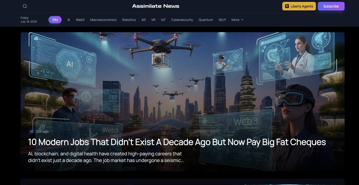 Assimilate_cc's tweet image. Every headline. Every whisper.
Assimilate.News feeds thousands of daily emerging tech articles into SIM’s brain - training AI agents to detect signals before the herd.
It’s not just news. It’s fuel.
Assimilate now.