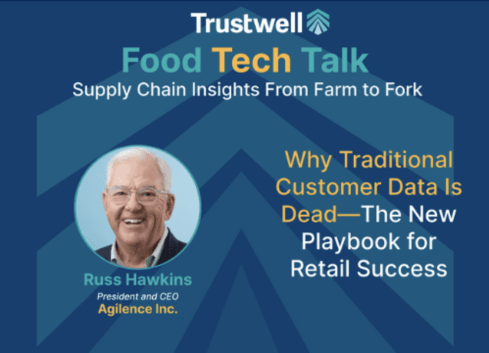 “Traditional customer data is dead.”

In this episode of FoodTechTalk by Trustwell, Agilence CEO Russ Hawkins shares how retail &amp; restaurant operators can use AI + clean data to drive growth, cut loss &amp; improve CX.

🎧 hubs.la/Q03xxmvP0