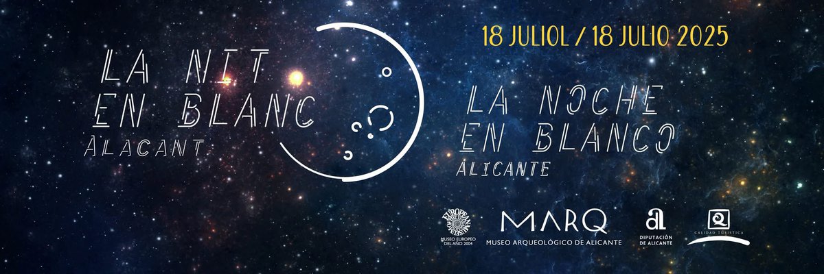 Es de día, el ☀️ luce, pero comenzamos la #NoceEnBlancoMARQ 
Todo gratuito en una 🌙  noche mágica 

Un año más, los <a href="/AlicanteMuseos/">MuseosDeAlicante</a> os esperamos con actividades y mucha cultura 

Toda la ℹ️ en marqalicante.com