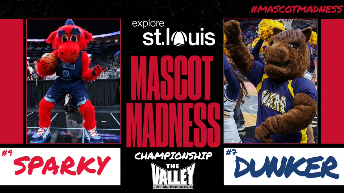 MVCsports's tweet image. Are 🫵 ready, MVC fans?!
Today, we crown the Best Mascot in The Valley👑
Sparky🆚Dunker
Voting is OPEN until 5 PM CT
🔗bit.ly/40qqIac
@ExploreStLouis x #MVCMascotMadness