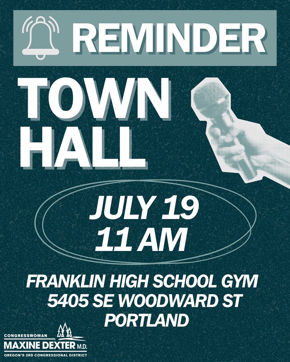 RepDexterOR's tweet image. TOMORROW is my town hall at 11 am at Franklin High School. Hearing from you fuels my work in Congress. I hope to see you there. Stay loud.
