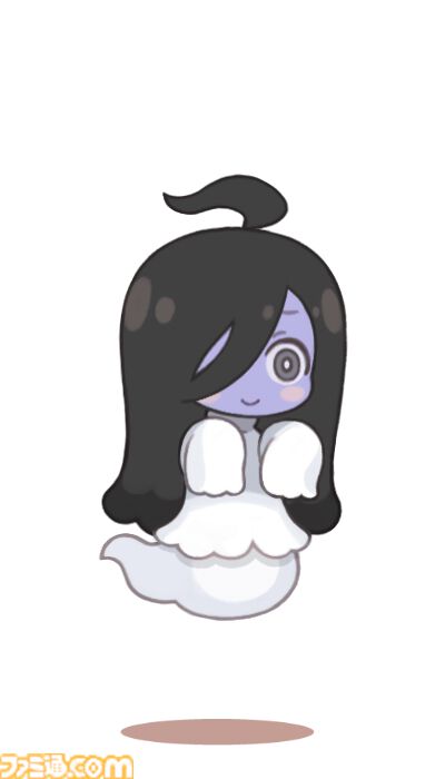 famitsu's tweet photo. 『事故物件だよ！うらみちゃん』むちむちミニスカたてセタOLお姉さん（のろいさん）にひとめぼれした男の試遊レポート【BitSummit the 13th】
https://t.co/R3d9pYBvEr

���目隠れ黒髪ロング地縛霊・うらみちゃんが過去を改変してアパートの住人・のろいさんを助ける人生介入型見守りゲーム。 https://t.co/nfhkCsCYIh