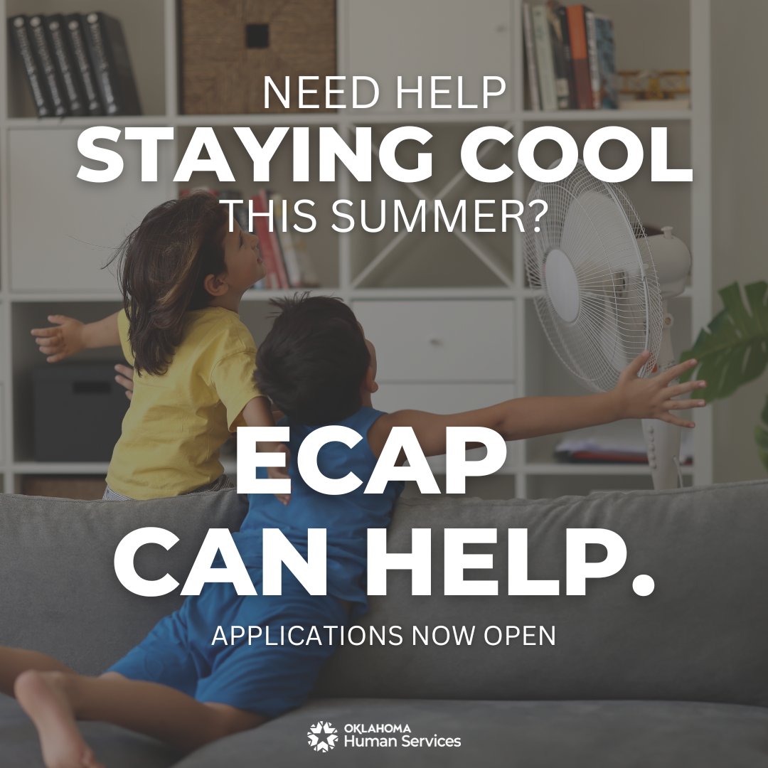 OKDHS's tweet image. ☀️ Need help staying cool this summer?
LIHEAP online enrollment is OPEN! Apply now at OKDHSLive.org for assistance with your cooling bill.
✅ Income-based
✅ Fast online application
💛 Help is here