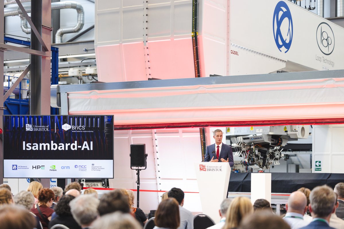SciTechgovuk's tweet image. Science Secretary @PeterKyle visited @BristolUni to switch on Isambard-AI, the UK’s most powerful supercomputer.
The UK’s AI Research Resource is now fully functioning and will be used to advance AI models that help improve lives and deliver the Plan for Change.